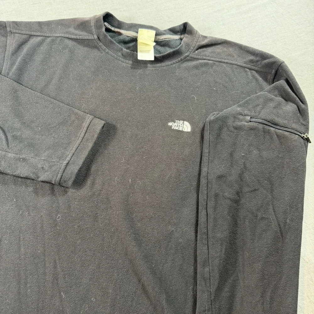The North Face TKA 100 Fleece Pullover Mens Large Black Good Crewneck Pocket